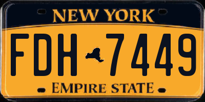 NY license plate FDH7449