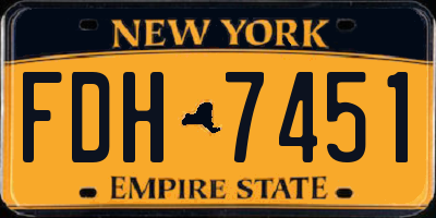 NY license plate FDH7451