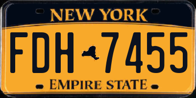NY license plate FDH7455