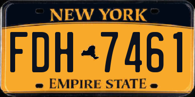 NY license plate FDH7461