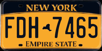 NY license plate FDH7465