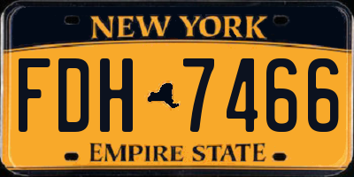 NY license plate FDH7466