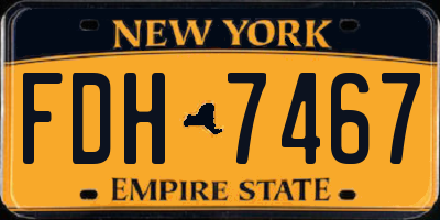 NY license plate FDH7467