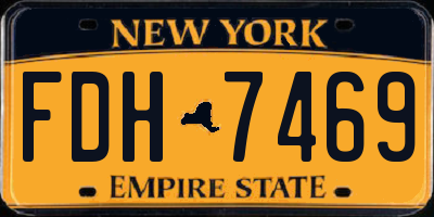 NY license plate FDH7469