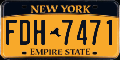 NY license plate FDH7471