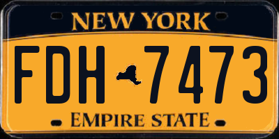NY license plate FDH7473