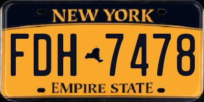 NY license plate FDH7478