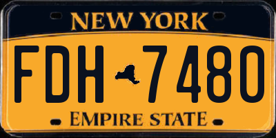 NY license plate FDH7480