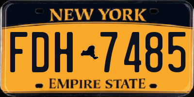 NY license plate FDH7485