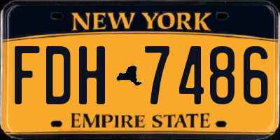 NY license plate FDH7486