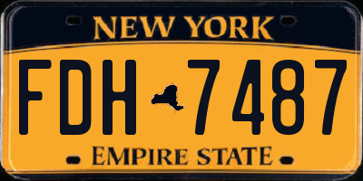 NY license plate FDH7487