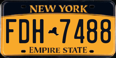 NY license plate FDH7488