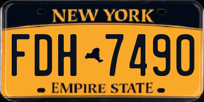 NY license plate FDH7490