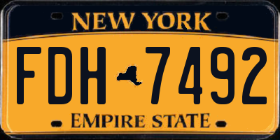 NY license plate FDH7492