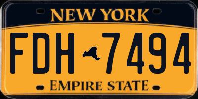 NY license plate FDH7494