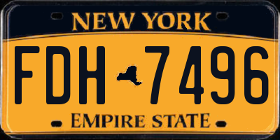 NY license plate FDH7496