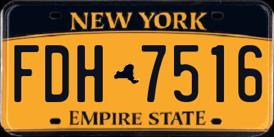 NY license plate FDH7516