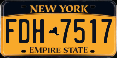 NY license plate FDH7517