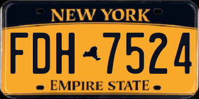 NY license plate FDH7524