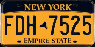 NY license plate FDH7525