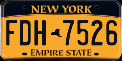 NY license plate FDH7526