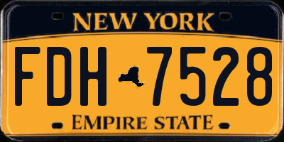 NY license plate FDH7528