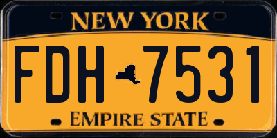 NY license plate FDH7531