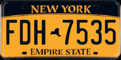 NY license plate FDH7535