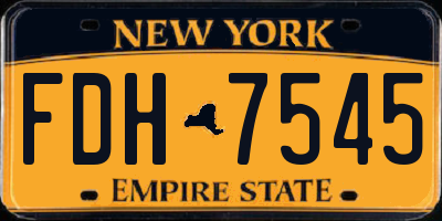 NY license plate FDH7545