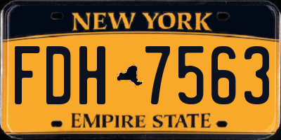 NY license plate FDH7563
