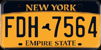 NY license plate FDH7564