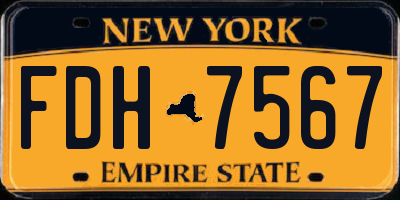 NY license plate FDH7567
