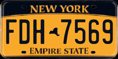 NY license plate FDH7569