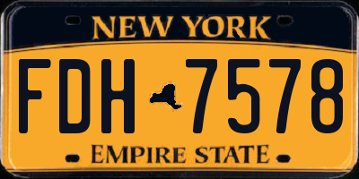 NY license plate FDH7578