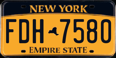 NY license plate FDH7580