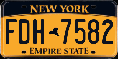 NY license plate FDH7582