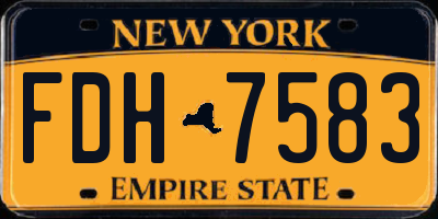 NY license plate FDH7583