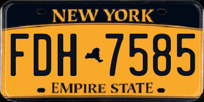 NY license plate FDH7585