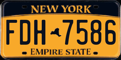 NY license plate FDH7586