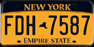 NY license plate FDH7587