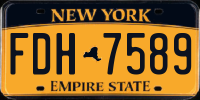 NY license plate FDH7589