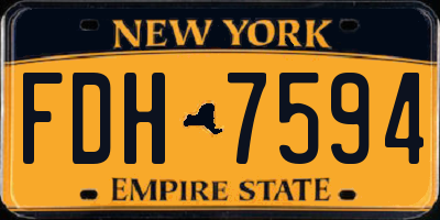 NY license plate FDH7594