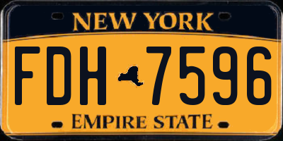 NY license plate FDH7596