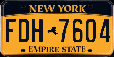 NY license plate FDH7604