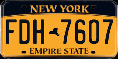 NY license plate FDH7607