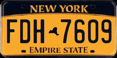 NY license plate FDH7609