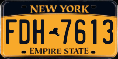 NY license plate FDH7613
