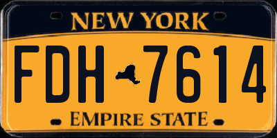 NY license plate FDH7614