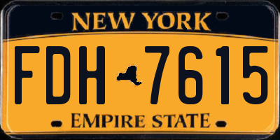 NY license plate FDH7615