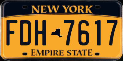 NY license plate FDH7617